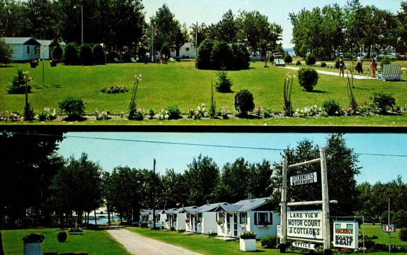 Pines of Paradise (Lake View Motor Court) - Vintage Postcard